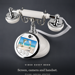 Teléfono con Videolibro de Visitas, Grabador de Mensajes en Video de Estilo Retro para Recepciones - Product Image 1