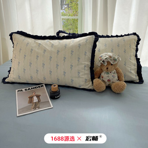 Korean Style Pure Cotton Printed Four-Piece <b>Bedding</b> <b>Set</b> With Lace Trim Breathable Autumn Winter Use - Product Image 4