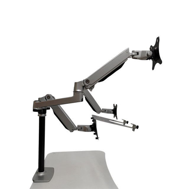 New Design 17-27 Inch Adjustable Three Screen Monitor Stand Angle 75 Degrees Three Desktops Monitor Arm Bracket Mount