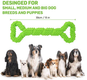 Jouets à mâcher durables pour chiens, forme d'os de 13 pouces, jouets extra larges pour chiens avec design convexe, jouet de traction robuste pour le nettoyage des dents - Product Image 3