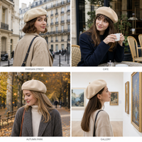 Nouvelle Arrivée 2026 – Béret en Laine Hiver Style Britannique Tendance, Chapeau de Peintre Vintage Polyvalent Amincissant le Visage pour Femmes et Hommes