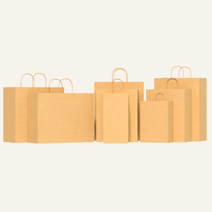 Wholesale Clothing in Stock Kraft Paper Bag with Handle Cheap Price Take Away Shopping Bag Accept Custom Printing - Product Image 6