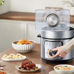 Olla a presión eléctrica Midea de 4L, olla arrocera multifuncional de acero inoxidable, operación con un solo toque para uso doméstico y en dormitorios - Product Image 3