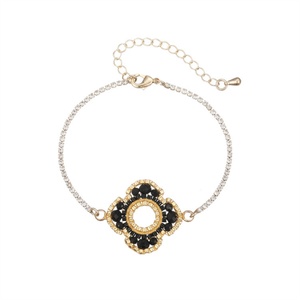Custom Personalized Jewelry Beads Flower Charm Rhinestone Tennis Chain <b>Bracelets</b> - Product Image 4