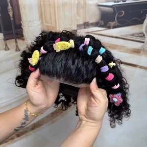 Nuove Parrucche <span class=keywords><strong>per</strong></span> <span class=keywords><strong>Bambini</strong></span> 100% Capelli Umani, Frontale in Pizzo 4X4, Lunghezza 8 Pollici, Capelli Ricci Crespi, Parrucche Senza Colla <span class=keywords><strong>per</strong></span> <span class=keywords><strong>Bambini</strong></span> - Product Image 3