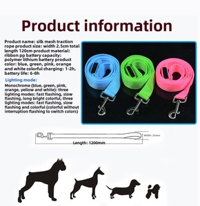 สายจูงสัตว์เลี้ยงแบบมีไฟ LED เชือกสำหรับลูกสุนัขเรืองแสงในที่มืด - Product Image 6