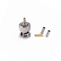 Connecteur coaxial RF à sertir mâle BNC plaqué nickel, connecteur coaxial BNC pour câble coaxial RG174/RG316/RG58/RG59/RG6