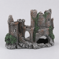 Décoration d'aquarium, aménagement paysager pour aquarium, ornements cachettes pour poissons, artisanat en résine, style rocaille, bâtiment autoportant, château miniature