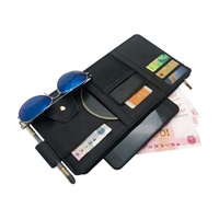 Sac de rangement en cuir PU, grand sac suspendu de voiture, carte de rangement pour téléphone, sac de rangement pour pare-soleil de voiture