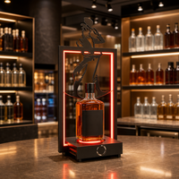 Support de Bouteille LED Rechargeable Style Parisien, Présentoir Lumineux à Changement de Couleur pour Champagne et Vin, Support Lumineux pour Liqueurs pour Bar et Boîte de Nuit