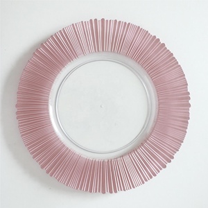Peinture en aérosol transparente bords irréguliers avancés bordures uniques plateau de bol de fruits assiettes de chargeur décoratives pour banquet de fête - Product Image 3