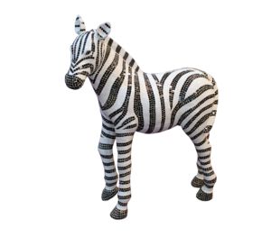 Populaire fibre de verre Zabra miroir décoration Design Animal Sculpture couleur blanche maison Statue décoration <span class=keywords><strong>Fragments</strong></span> miroir abstrait - Product Image 3