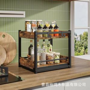ชั้นวางของบนโต๊ะทำงานไม้ 34 ซม. x 27 ซม. 2 ชั้น วัสดุโลหะและไม้ สำหรับจัดระเบียบโต๊ะทำงานในสำนักงาน - Product Image 4