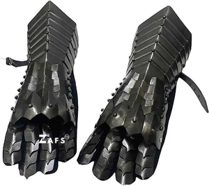 Guanteletes de acero suave ennegrecidos medievales hechos a mano, guantes de cuero, artesanías de Magnesia para Cosplay, Navidad, Pascua, Día de San Valentín - Product Image 1