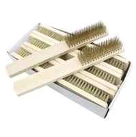 Manche en bois brosse métallique en acier cuivré 15mm poils multi-fonction élimination de la rouille couteau de nettoyage de Surface métallique bois métal