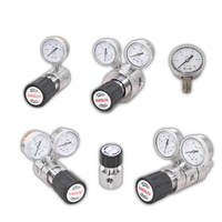 Régulateur de pression de gaz propane à double étage en acier inoxydable avec manomètre, contrôle pneumatique réglable en deux étapes