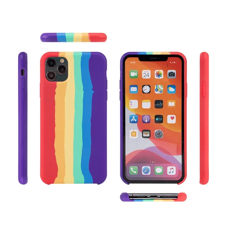 Kleurrijke Regenboog Siliconen Telefoon Case, voor Oppo Vinden X3 Pro/Reno8 4G/Reno8 Z/A77 4G/A97/K10 5G Scratch Proof Back Cover Cases