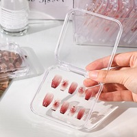 Boîtes d'emballage transparentes en plastique pour ongles pressés, contenants d'affichage vides, étuis à ongles, organisateur de bijoux pour la maison et le salon