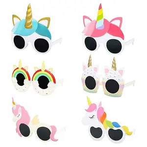 New Arrival Unicorn Paper Glasses 6 Pairs Premium Unicorn Party Favors Sunglasses Unicorn Birthday Party Supplies