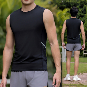 Débardeur de sport en polyester de haute qualité pour hommes, édition vierge personnalisable, pour fitness et musculation, tricoté, vente en gros - Product Image 2