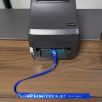 Nouvelle imprimante d'étiquettes à transfert thermique automatique de bureau professionnelle à grande vitesse, machine à étiquettes, ruban satiné à quatre rangées
