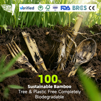 Fabricante Profesional con 30 Años de Experiencia en Exportación, Juego de Cubiertos Desechables de Bambú con Acabado Liso, Aptos para Alimentos, Libres de BPA, Resistentes al Calor