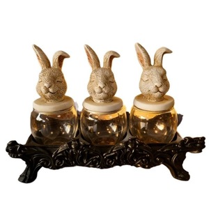 Easter Bunny <b>Spice</b> <b>Jar</b> Set With Airtight Lids For Kitchen Decor And Holiday Gift Use - Product Image 2