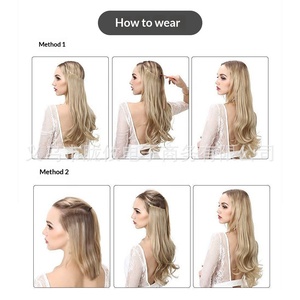Perruque blonde européenne et américaine transfrontalière pour femme, extension de cheveux en une seule pièce, cheveux longs bouclés de 14 à 22 pouces, résistante à la chaleur - Product Image 5