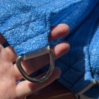 Voile d'ombrage bleue tissée avec anneaux en D, ourlet renforcé, toile maillée pour patio, jardin, abri de voiture, piscine, auvent extérieur