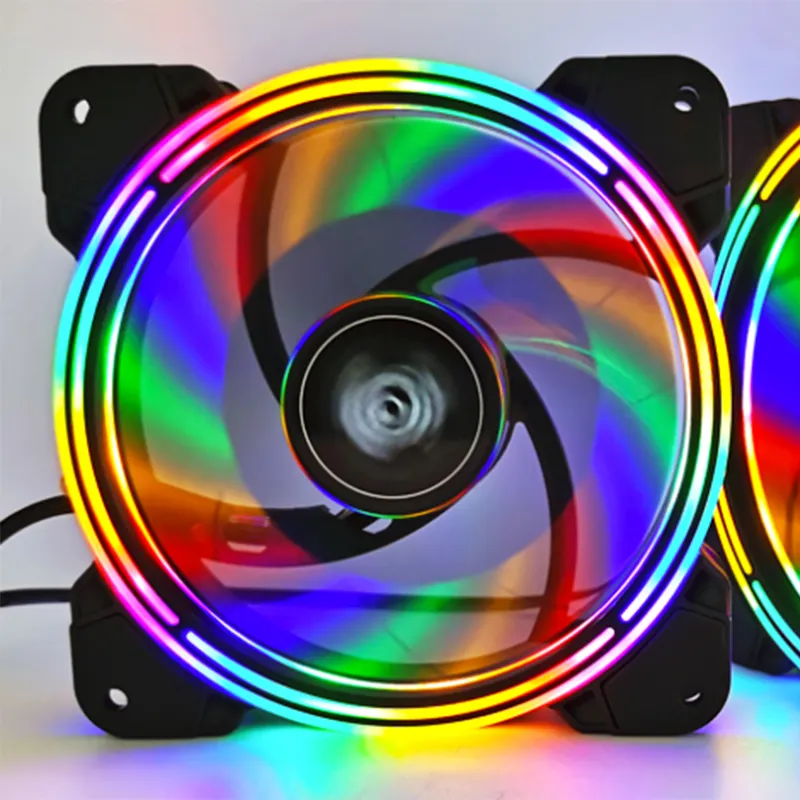 2023 Neuestes Design Buntes PC-Gehäuse 120mm RGB LED-Lüfter Flüssigkeits kühler Lüfter Ventil ador Mit ARGB-Controller-Set