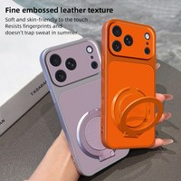 Étui de téléphone portable antichoc à texture litchi avec support rotatif pour iPhone 17 Pro Max 16 15 14 13 12 11 Pro Max