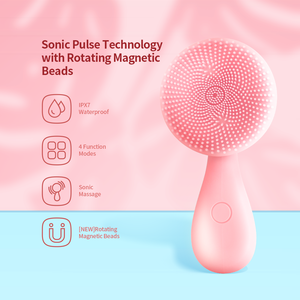 Cepillo de silicona ultrasónico portátil para masaje <span class=keywords><strong>Facial</strong></span>, cepillo de limpieza <span class=keywords><strong>Facial</strong></span> sónica para poros - Product Image 4