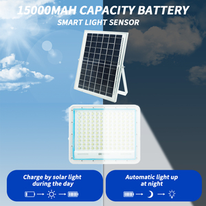 ソーラーLEDフラッドライト200W SMD屋外プロジェクト防水IP67アルミABSパワーディスプレイ付き - Product Image 6