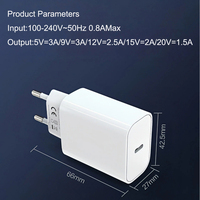 Cargador GaN PD QC3.0 de 30W Personalizado de Fábrica ODM, Enchufe Europeo, Aprobado por CE, Mini Cargador de Viaje de Carga Rápida para Cámara y Auriculares