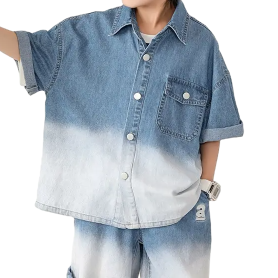 Boy Clothes Little Boys Denim Shirt Denim Shirt Blouse For Kids