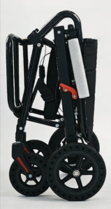 Fauteuil roulant manuel pliable ultra-léger en acier carbone, capacité 100 kg, prêt pour les voyages en avion, certifié CE - Product Image 4