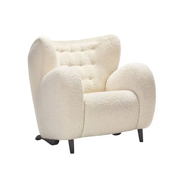 Metà secolo stile per il tempo libero moderno Hotel Chaise salotto accento poltrona monoposto in legno gamba tessuto divano sedia
