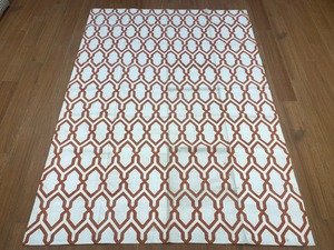 พรมปูพื้นผ้าฝ้ายเปอร์เซียทอมือ ป้องกันการลื่น ขนสั้น ฐานสีขาว ลายต่อกันแบบเทอร์ราคอตต้า นุ่ม เบา ทันสมัย สำหรับบ้าน - Product Image 2