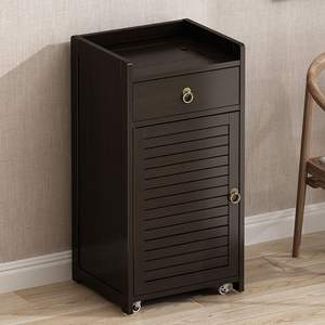 Soporte portátil para té con tetera y gabinete para uso en la sala de estar del hogar, material de bambú con tapa y acabado de pintura horneada. - Product Image 4