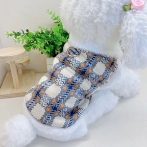 Gilets pour chiens doublés de polaire, motif à carreaux, vêtements d'hiver en Polyester pour petits chiens, Teddy Bichon Frise Pomeranian, vêtements pour animaux de compagnie - Product Image 2