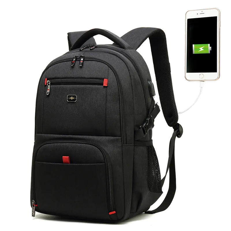 Hot selling men's business backpack laptop bagpack wholesale laptop backpack usb rechargeable rucksack