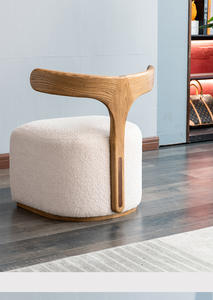 Chaise de baleine en bois massif de design moderne dans un <span class=keywords><strong>fauteuil</strong></span> de canapé simple <span class=keywords><strong>blanc</strong></span> pour salon salle à manger loisirs changement confortable - Product Image 3