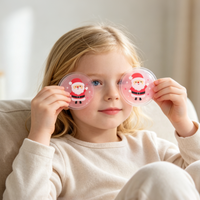 Coussinets oculaires réutilisables en gel chaud/froid pour Noël, motif mignon de Noël, compresse chaude/froide, poche de glace pour soulager les poches sous les yeux, cadeau de fêtes
