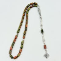 Bracelet de prière musulman Tisbiha, 33 perles vertes florales de 6 * 10 mm, Misbaha islamique pour la piscine, Chapelet de louange à Allah