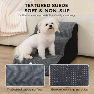 Escalones Modernos de Espuma Viscoelástica de Lujo para Perros y Gatos, Peldaños Antideslizantes, 2/3/4 Escalones, Cubierta Extraíble Ecológica, Escaleras para Mascotas Pequeñas/Medianas - Product Image 2