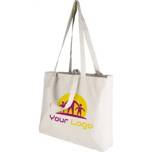 Borsa shopper in cotone con doppio manico personalizzabile per merchandising - Product Image 1