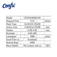 Perangkat Bidik Pencitraan Termal CONFU 0.23 Inci Layar AMOLED 640*400 Kecerahan Tinggi Micro USB-C MIPI Mini HUD EVF AR VR