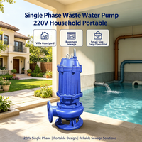 Pompe à eaux usées monophasée 220V, petite taille, portable, facile à utiliser, pour villa, cour, sous-sol