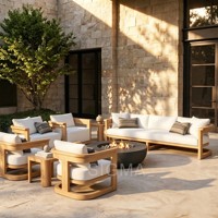 Ensemble de canapés modernes pour l'extérieur, chaise de loisirs, meubles de luxe en teck pour patio, balcon, jardin, imperméable et durable
