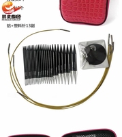 Tricot interchangeable métal plastique 13 pièces noir amovible circulaire tricot pro aiguilles ensemble pour tricoter à la main